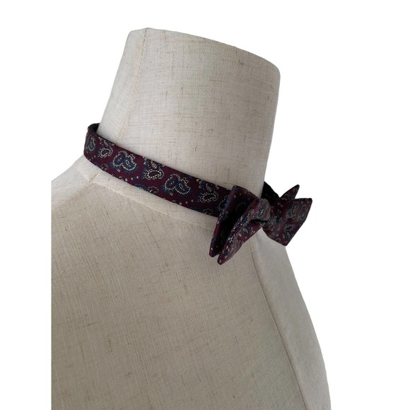 Silk Bow Tie & Cummerbund Set Retro 90s 80s Vintage Designer Robert Stock - Picture 7 of 12